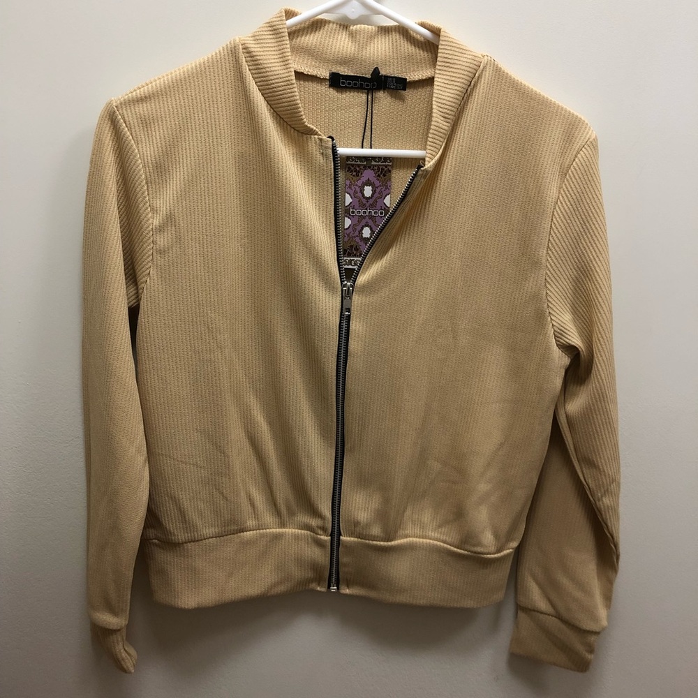 Ribbed bomber jacket